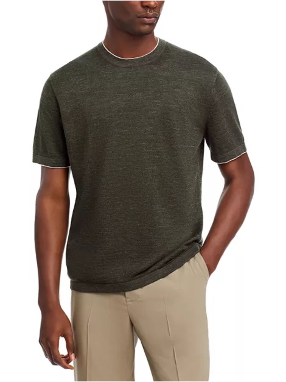 Theory Linen Blend Shirt - Olive Small